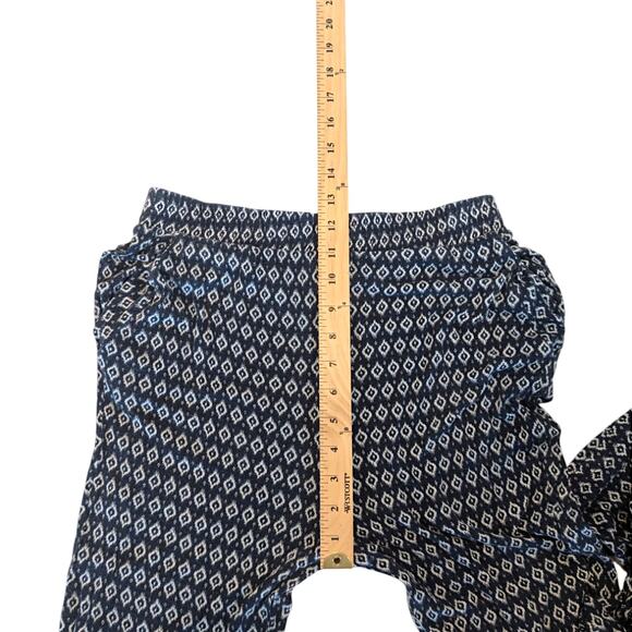 H&M Blue White Geometric Ikat-Inspired High Waist Casual Pants Women’s Small - Picture 7 of 9